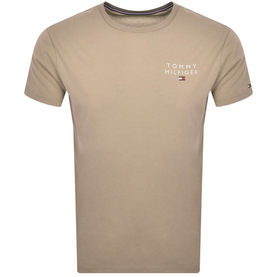 Tommy Hilfiger Logo T Shirt Beige Mainline Menswear Denmark